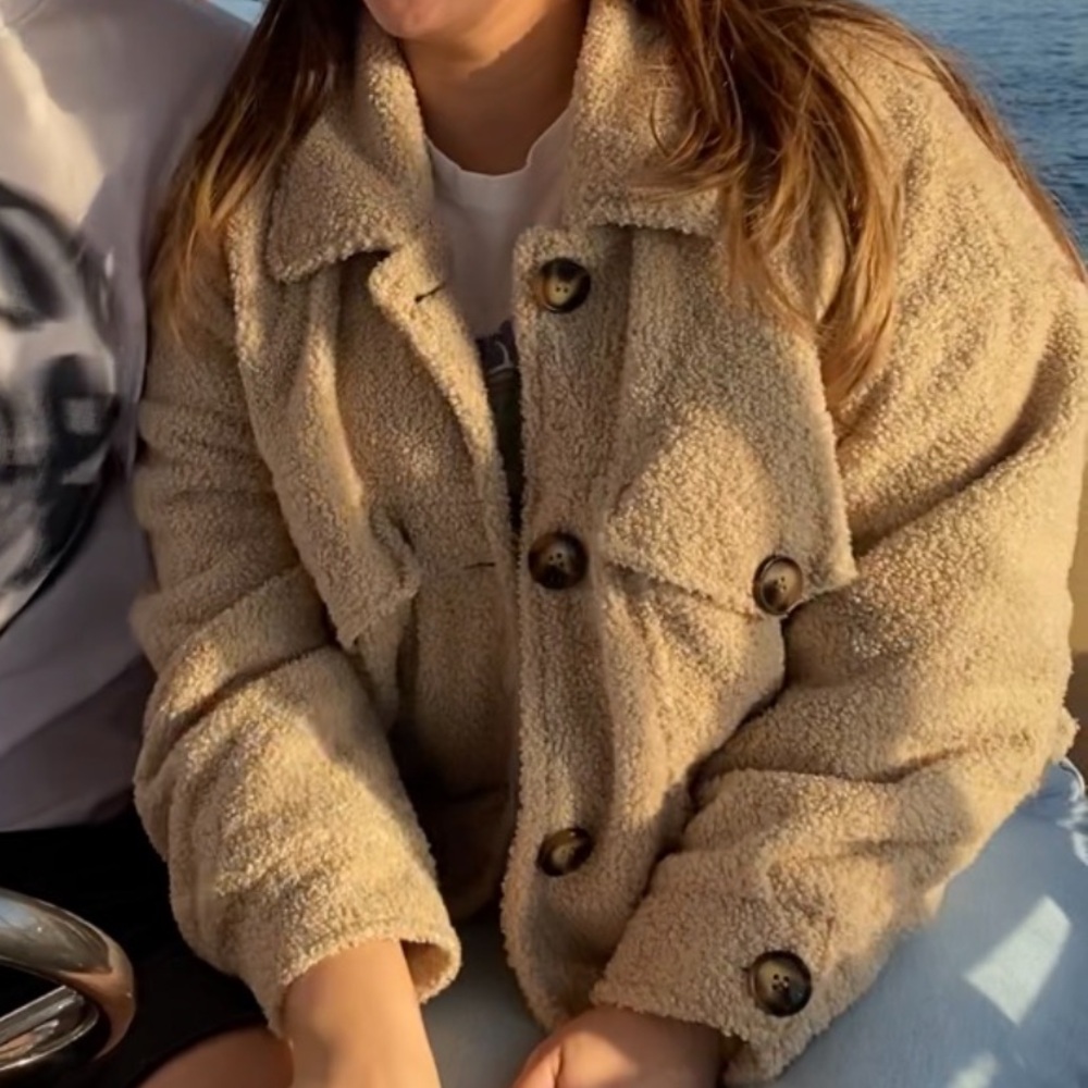 NastyGal Cozy Cream Teddy Jacket for Women